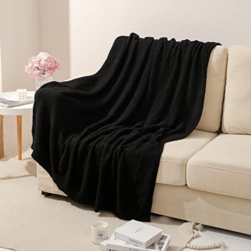 bearberry Super Soft Fluffy Throw Blanket Lightweight Cozy Warm Throw Blankets for Couch Bed Sofa All Season (Black, 50”x60”) - color: Black, size: Throw(50″x60″)