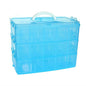 Kamay's Extra Large 3 Tier Stackable Adjustable Compartment Slot Bead Craft Jewellery Tool Storage Organiser Snap-lock Tray Container, with 30 Compartments, Container Box, Blue - style: Extra Large 3 Tier 30 Compartments Blue