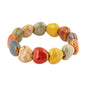 MINACHI Boho Hippie Colorful Ceramic Beads Strand Stretch Bracelet, Bohemian Summer Beach Jewelry Gift for Women - color: S03
