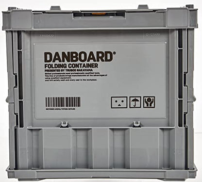 Trusco Nakayama Trusco Danbo Thin Folding Container, 11.8 gal (50 L), With Locking Lid, Gray TR-C50B-A-DNB-GY Storage Box - color: d)Gray, style: Locking lid included