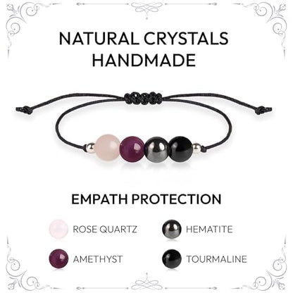 Negative Energy Protection Bracelet, Anxiety Bracelet For Women, Men, Protection Jewelry Gift For Her, Him, Pulsera De Proteccion Para Mujer, Calming Anxiety Relief Items (Empath Protection)