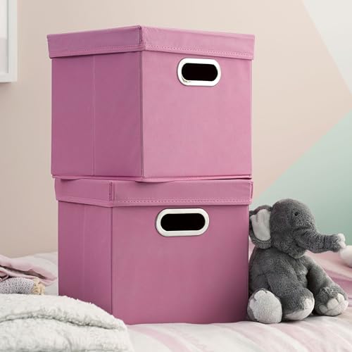 Household Essentials Cube Set with Lids, Pink, 2-Pack - color: Pink