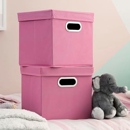 Household Essentials Cube Set with Lids, Pink, 2-Pack - color: Pink
