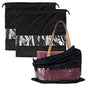 PlasMaller Dust Cover Storage Bags Terylene Flannel Drawstring Pouch with Clear View Window For Handbags Purses Pocketbooks Shoes Boots Set of 2 (21.6 x 19.7 in), Black