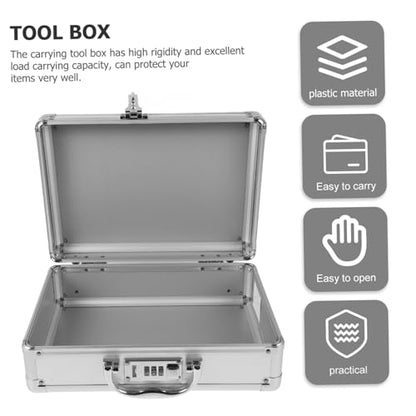 Portable Organizer Case with Password Lock Lightweight Aluminum Storage Briefcase for Outdoor Activities Hiking Camping Fishing and More Durable