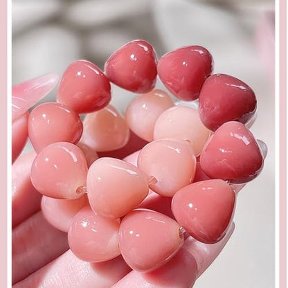 MUDI Bracelet For Women, Bodhi Seed Beads Bracelets Fidget Healing Energy Protection Stretch to My Man Jewelry Gift - color: Pink Heart
