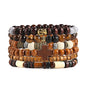 HZMAN Wrap Bracelets Men Women, Hemp Cords Wood Beads Ethnic Tribal Bracelets, Leather Wristbands - style: Skull & Wooden Cross