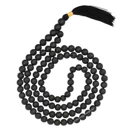 Amazing Gemstone Lava Stone Mala Beads - 108 Prayer Beads for Meditation and Mindfulness Practice, Handcrafted Mala Beads with Natural Gemstones for Spiritual Healing and Relaxation (Plain) - color: Lava Stone, style: Plain