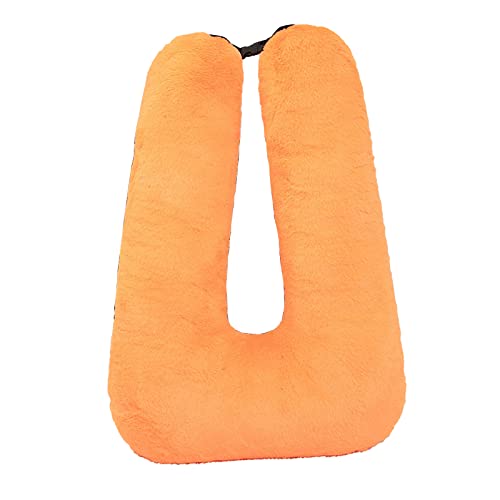 Travel Pillow Car Pillow(28x18in) U Shaped Cushion Pillow, Long Distance Travel Sleep Pillow for Head and Body Support for Adults Children (Orange) - color: Orange