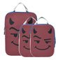 3 Piecing Packing Travel Bag Polyester Closet Storage Organizer, Mischievous Devil Look (3 Set) - color: Mischievous Devil Look