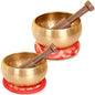 Relaehih 2-Pack Tibetan Singing Bowls Set - 100% Handmade in Nepal, Sound Bowl Meditation Set for Yoga, Chakra Healing, Meditation Gifts, Unique Gifts for Women - color: Red