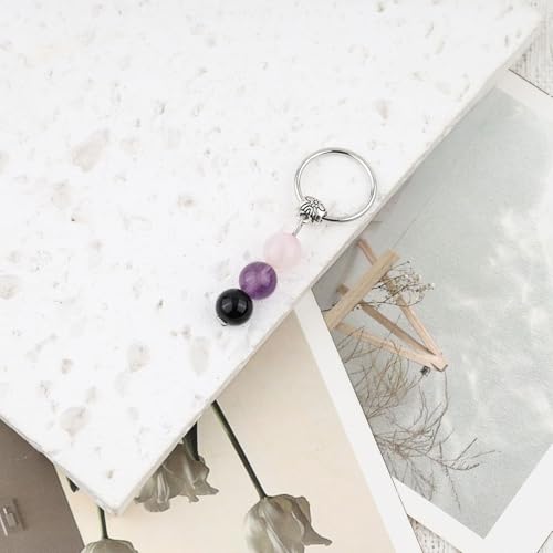 Natural Crystals Keychain, New Beginnings Gifts for Women, Birthday Gift for Women, Keychain for Relieving Anxiety - color: Anxiety Relief