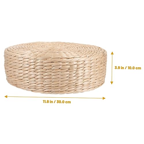 Natural Straw Woven Meditation Cushion Simple Style Floor Mat for Yoga and Relaxation Comfortable Seating Pad for Home and Zen Practices Height
