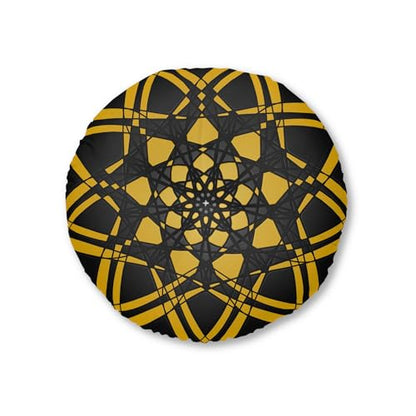 Modern Round Tufted Floor Pillow Boho Cushion Meditation Pillow Floor Cushion Yoga '12.Uncommon.Journey' Art Mitzisniftis