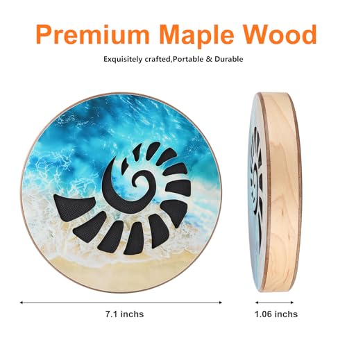 Ocean Wave Drum 7.1 inch Wooden Stream Water Drum Sound Healing Meditation Instrument for Yoga Chakra Relaxation Sound Bath Therapy - size: 7 inch