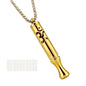 Stainless Steel Breathing Necklace with Meditation Cards, 2-in-1 Aromatherapy Necklace for Calm, Stress Support, Focus, and Urge Management for Women Men - color: Gold, style: Necklace