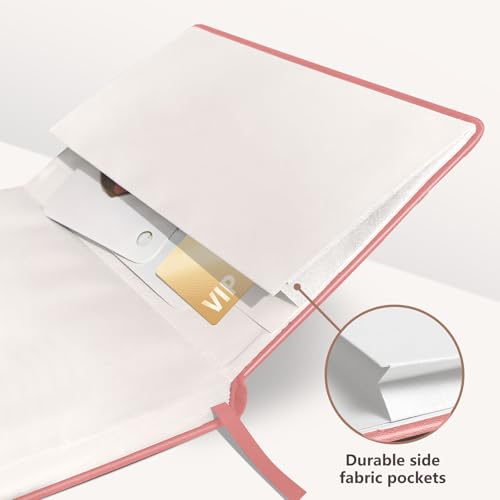 Lined Journal Notebook for Women Men, 256 Pages, Medium 5.7 in x 8.3 in - 100 GSM Thick Paper – Hardcover Leather Journals for Writing, Work, School, Note Taking, Diary Notepad,Pink - color: Pink