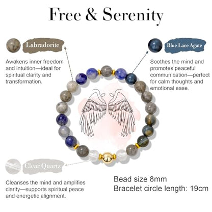 Natural Healing Crystal Bracelet for Wome Anxierty Protection Bracelet Good Luck Jewelry Gift
