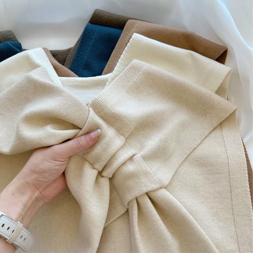 Sweater Shawl Wraps for Women Fashion Knitted Shoulder Shawls Ponchos Casual Sweaters Scarf Cape Wraps with Sleeves - color: 01 Apricot