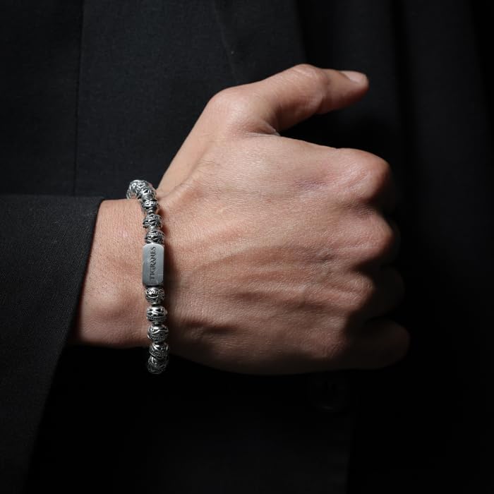 Tigranes Premium Natural Stone Bracelet Collection – Handmade Gemstone Jewelry in Luxury Branded Gift Box - style: Antique Silver