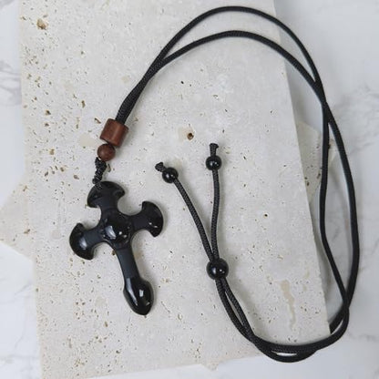 Crystal Pendant Necklaces Healing love Women's Men's choker Obsidian Tiger eye White Crystal Black Gold waterproof dainty Charm stackable statement Cute Stone necklace Unisex - style: Crystal pendant Cross