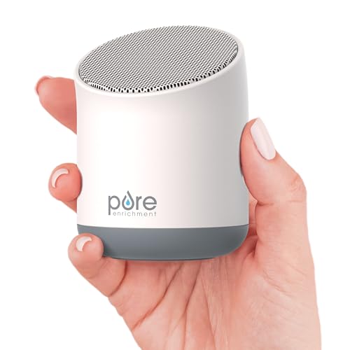 Pure Enrichment Wave Mini Travel Sound Machine - 6 Soothing Sounds Including White Noise, Seamless Loop Audio, Rechargeable Battery, 48 Hour Run Time, Optional Timer, and Storage Bag - color: White
