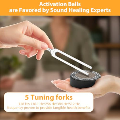 Tuning Forks for Healing Set,Includes 128Hz, 136Hz, 256Hz, 384Hz,512Hz & Activator, Portable in Storage Pouch – Medical Grade Sound Healing Instruments for Chakra, Yoga, and Meditation