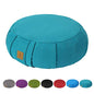 Round Zafu Meditation Cushion D=16" H=5.5" Zabuton Meditation Pillow Yoga Bolster Yoga Pillow Floor seat Zippered Organic Cotton Cover Natural Buckwheat kneeling pillow-Large - color: Cyan Blue