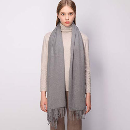 RIIQIICHY Women's Scarf Pashmina Shawls and Wraps for Evening Dress Bridesmaid Wedding Bridal Winter Warm Long Large Scarves - color: Gray