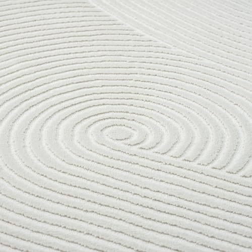 Abani Cream Area Rug for Living Room, Bedroom- Zen Reiki Pattern- 2'6" x 6' -Durable & Easy to Clean - color: Cream, size: 2'6" x 6' (Rectangular)