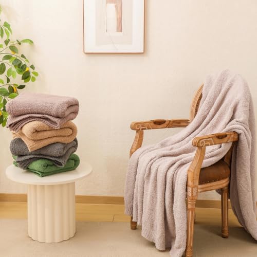 bearberry Super Soft Fluffy Throw Blanket Lightweight Cozy Warm Bed Blankets for Couch Bed Sofa All Season (Beige, 60”x80”) - color: Beige, size: Twin(60″x80″)