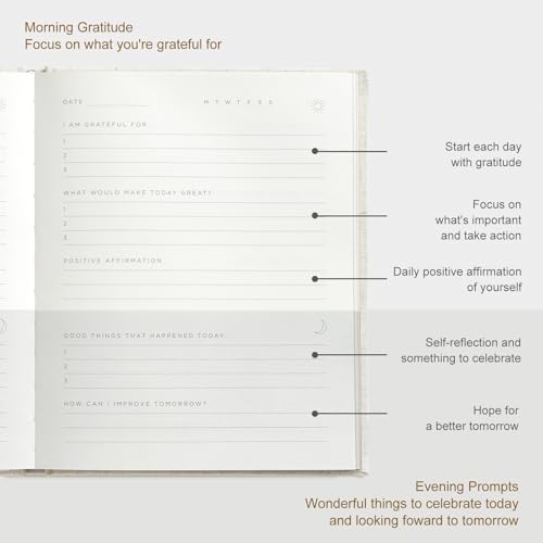 &And Per Se Gratitude Journal – 5 Minute Daily Practice for Women with Prompts & Quotes – Undated Mindfulness & Happiness Notebook (Bold Black) - color: f.Bold Black