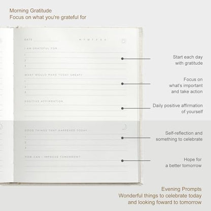 &And Per Se Gratitude Journal – 5 Minute Daily Practice for Women with Prompts & Quotes – Undated Mindfulness & Happiness Notebook (Bold Black) - color: f.Bold Black
