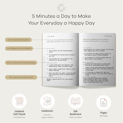 Gratitude Gifted Christian Prayer Journal - Black with 5-Minute Guided Gratitude Journal - Tan for Men & Women