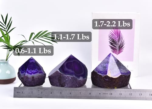 Natural Agate Stone Wand Crystal Wand Dyed Purple Irregular Quartz Column 1.7-2.2 Lbs - color: Dyed Purple, size: 1.7-2.2 Pound