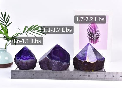 Natural Agate Stone Wand Crystal Wand Dyed Purple Irregular Quartz Column 1.7-2.2 Lbs - color: Dyed Purple, size: 1.7-2.2 Pound