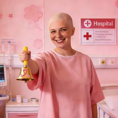 Ring the Bell Breast Cancer Survivor Gifts – End of Chemo Breast Cancer Bell Set|Includes waterproof shower cover for after breast surgery|A Gift After Breast Removal Surgery - color: Pink-Breast Cancer Theme Set