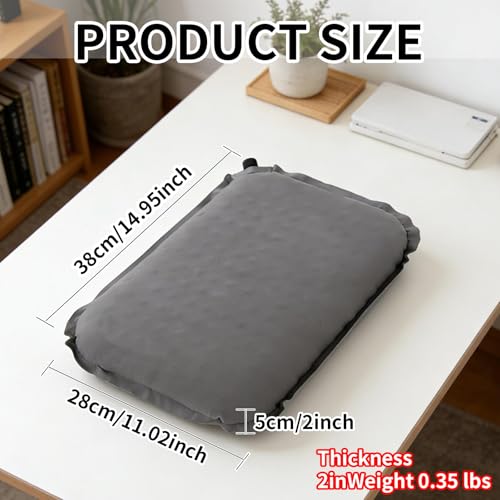Portable Self-Inflating Seat Cushion, Memory Foam, Travel Airplane Seat Cushion, Suitable for Long Flights, Camping, Stadiums, Offices, Cars & Backpacking