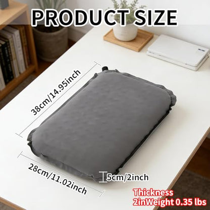 Portable Self-Inflating Seat Cushion, Memory Foam, Travel Airplane Seat Cushion, Suitable for Long Flights, Camping, Stadiums, Offices, Cars & Backpacking