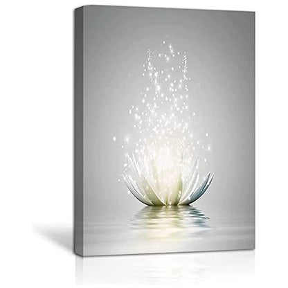 Zen Stones Wall Art and White Lotus Flower Wall Art