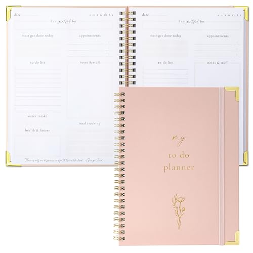 Beautiful To Do List Notebook - Aesthetic Daily Planner to Easily Organize Your Tasks And Boost Productivity - Stylish Undated ADHD Planner Gift and The Perfect School or Office Supplies For Women - color: Pink