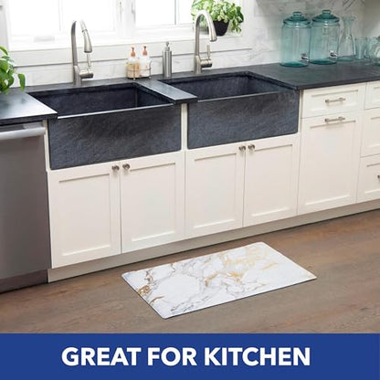 SoHome Cozy Living Anti Fatigue Mat Kitchen Mat Non Slip Stain Resistant Easy Clean 1/2 Inch Thick Kitchen Floor Mats, Marble Gold 17.5" x 30" - color: Gold, size: 30"L x 17.5"W x 0.5"Th