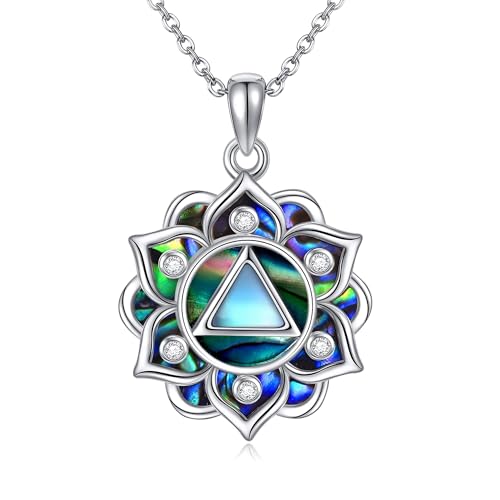 ONEFINITY Lotus Necklace 925 Sterling Silver Moonstone Pendant Necklace Yoga Lotus Jewelry for Women - style: AA lotus
