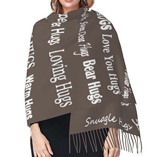 Hugs Shawl Gift For Friends And Family With Inspirational Messages Pashmina Positive Energy,Compassion,Serenity Wraps - color: Oqo03