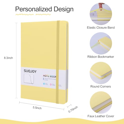 Lined Journal Notebooks for Writing, 100 GSM Thick Paper, 1 Pack Hardcover Notebooks, A5 College Ruled Notebook, Journaling Notebook for School/Travel/Office (Yellow- 1 Pack) - color: Yellow- 1 Pack