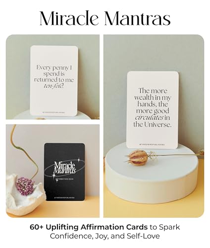 Tangobird Affirmation Cards For Women Miracle Mantras Positive Affirmartions cards 60 Daily affirmations for women for Self-Care, Love and Wealth -Gifts for women.