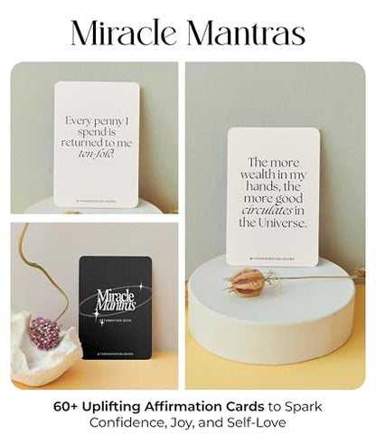 Tangobird Affirmation Cards For Women Miracle Mantras Positive Affirmartions cards 60 Daily affirmations for women for Self-Care, Love and Wealth -Gifts for women.