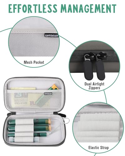 Storage Bag Set with Waterproof Airtight Zippers, Carbon Lining Storage Bag Durable Organizer Case Set Great for Travel (Gray)