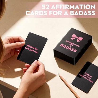 Badass Affirmation Cards for Women – 53 Daily Motivational & Inspirational Affirmations – Funny, Empowering Self-Care Cards – Gifts for Women, Best Friends & Everyday Motivation