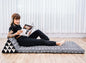Leewadee 3-Fold Mat XXL with Triangle Cushion – Firm TV Pillow, Foldable Mattress with Cushion Made of Eco-Friendly Kapok, 67 x 31 inches, Black - color: Cbt4 - Black, size: 3 seating segments XL